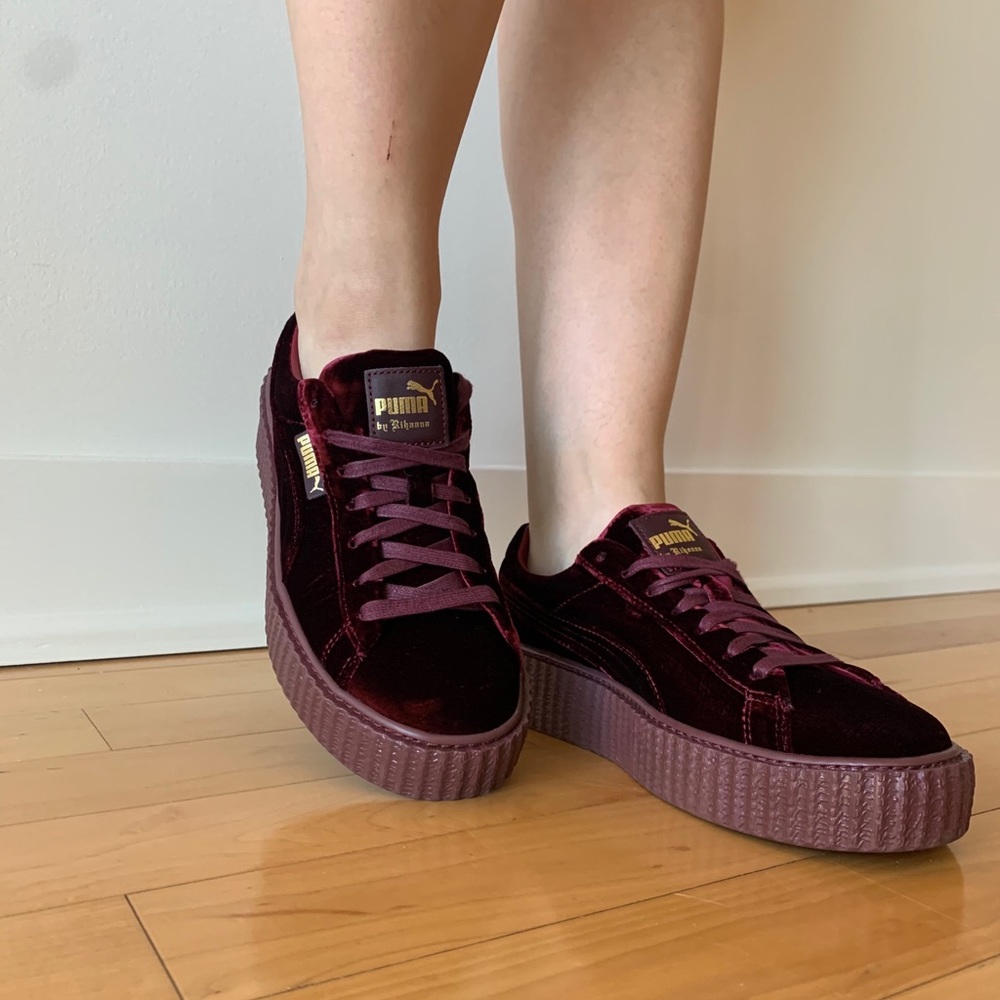 PUMA BY RIHANNA Limited Edition Burgundy Creepers - Picture 1 of 8